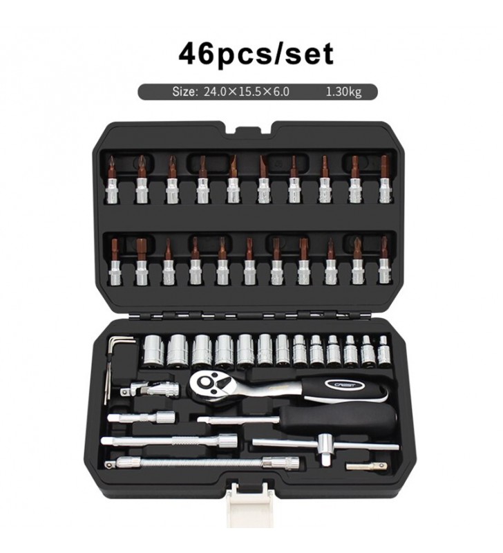 46/53PCS Professional Automobile Repair ชุดเครื่องมือ Multifunctional เครื่องมือ Chromes วาเนเดียมซ่อมเครื่องมือสำหรับรถเครื่องมือ
