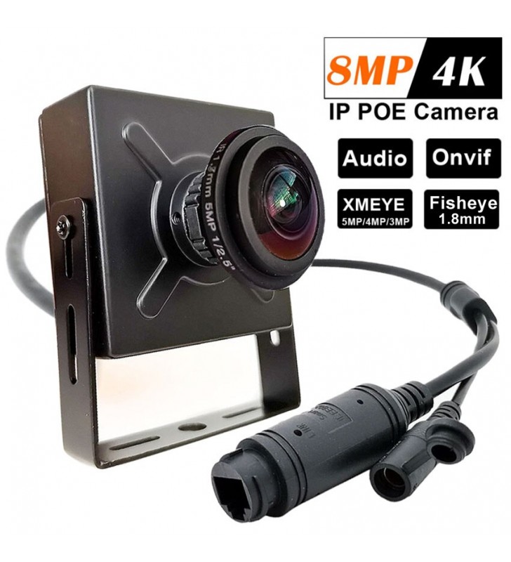 H.265  Fisheye 1.8Mm HD  กล้อง IP แบบมินิ3MP รักษาความปลอดภัยในร่ม RTMP